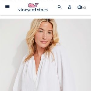 Vineyard Vines Double Gauze Popover NAVY